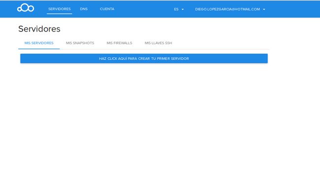 Imagen Panel de control de clouding.io
