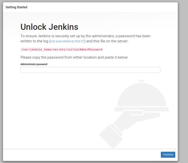 Pantalla de bienvenida de Jenkins