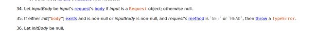 Extracto de la especificación de fetch: If either body exists and is non-null or inputBody is non-null, and request’s method is GET or HEAD, then throw a TypeError
